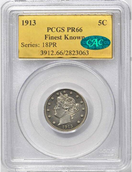 1913 Liberty Head Nickel PCGS PR66- $4.56M