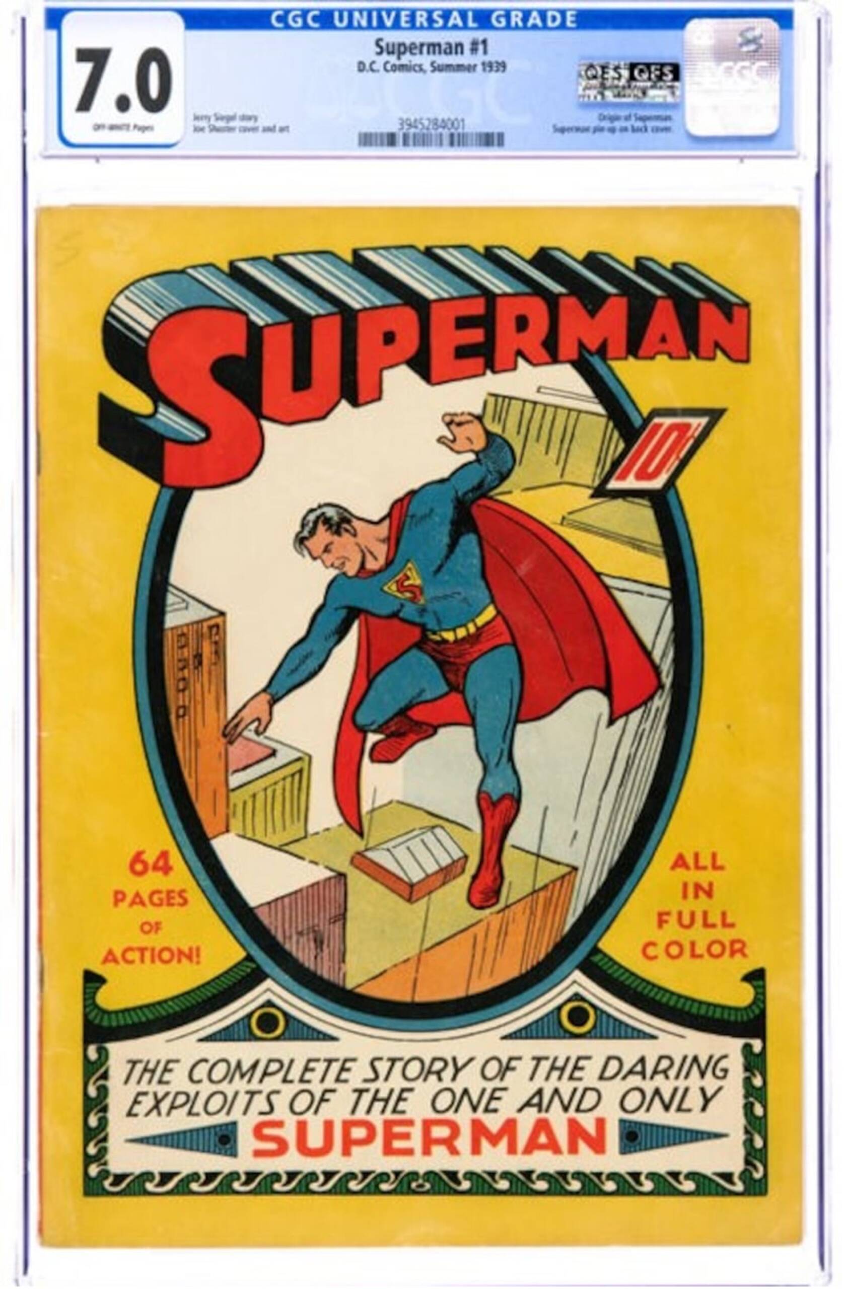 1939 Superman No 1 comic book- $5.3M